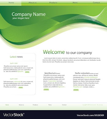 Editable website template vector image