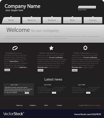 Editable website template vector image