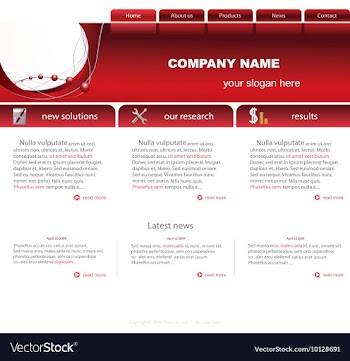 Editable website template vector image