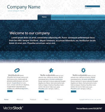 Editable website template vector image