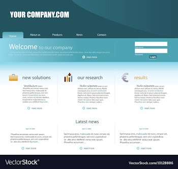 Editable website template vector image
