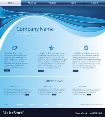 Editable website template vector image