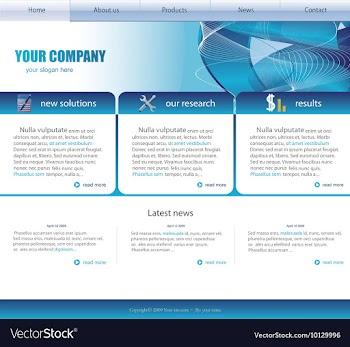 Editable website template vector image