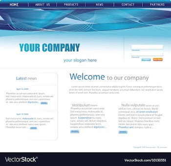 Editable website template vector image
