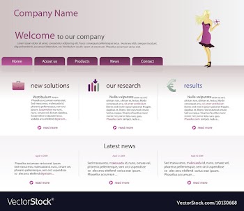 Editable website template vector image
