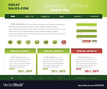 Editable website template vector image