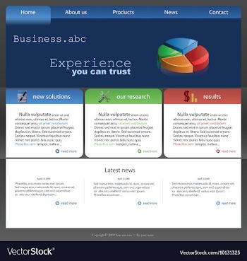 Editable website template vector image