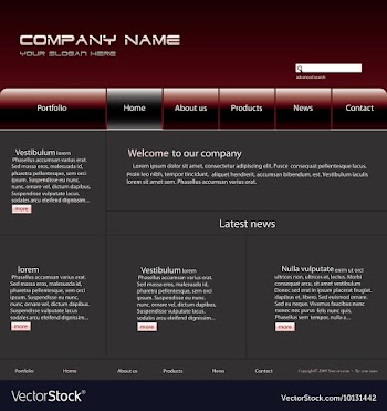 Editable website template vector image