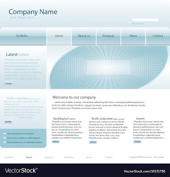Editable website template vector image