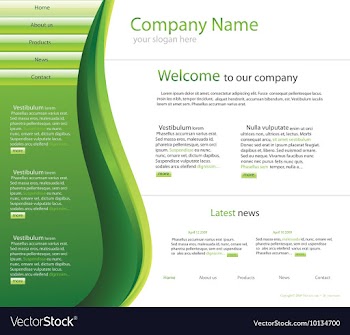Editable website template vector image