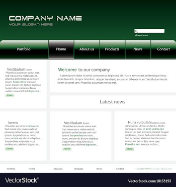 Editable website template vector image