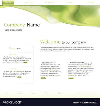 Editable website template vector image