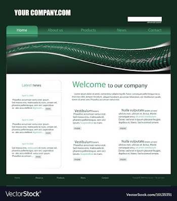 Editable website template vector image