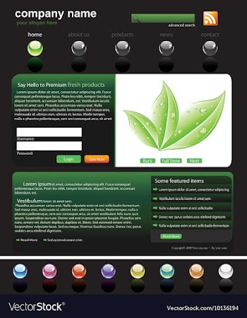 Editable website template vector image