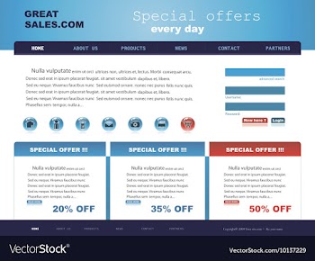 Editable website template vector image