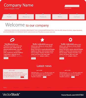 Editable website template vector image