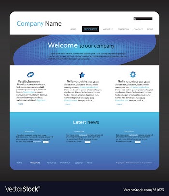 Editable website template vector image