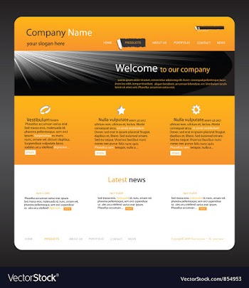 Editable website template vector image