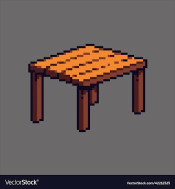 editable wooden pixel art table