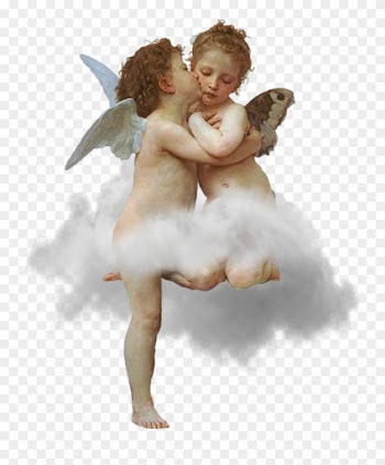 Edits Angels Boy Girl Cherubs Wings Cloud Sky Art Stick - Cupid And Psyche Baby