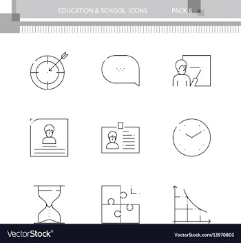 Education and school outline icon collection vector image