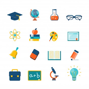 Education flat icons Free Vector