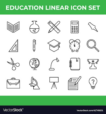 education linear icon set