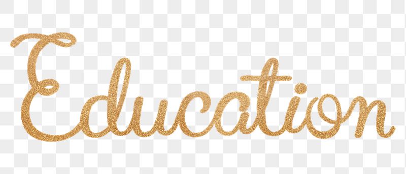 Education png word, gold glittery | Free PNG - rawpixel