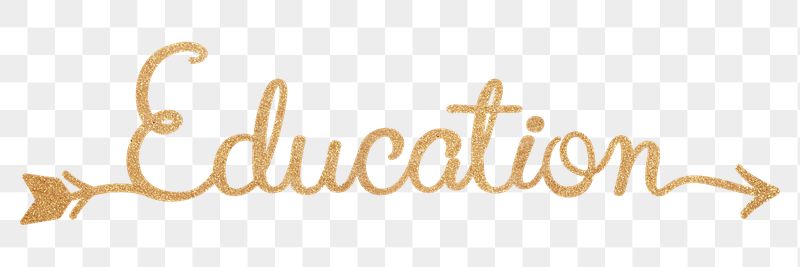 Education png word, gold glittery | Free PNG - rawpixel