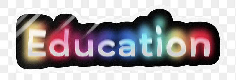 Education png word sticker, neon | Free PNG - rawpixel