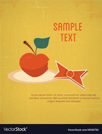 Education with apple and ribbon vector image