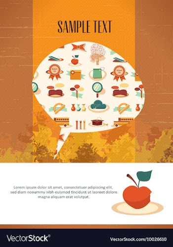 Education with chat bubble and apple vector image