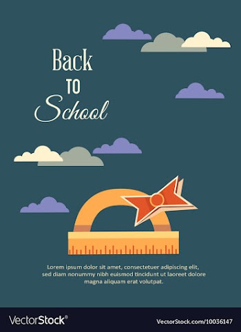 Education with clouds and ruler vector image