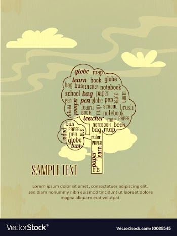 Education with clouds and tree vector image