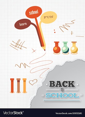 Education with pencil and torn paper vector image