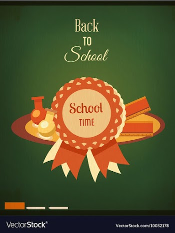 Education with school badge vector image
