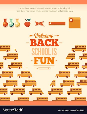 Education with school bus vector image