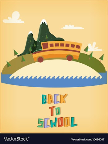 Education with school bus vector image