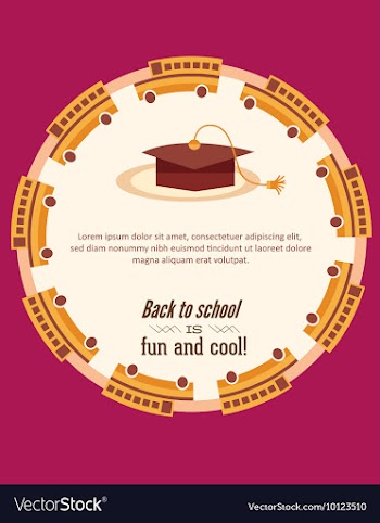 Education with school bus vector image
