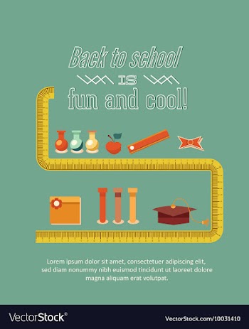 Education with school elements vector image