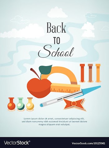 Education with school elements vector image