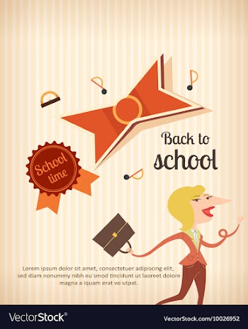 Education with school teacher vector image