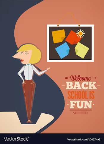 Education with school teacher vector image