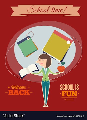 Education with school teacher vector image
