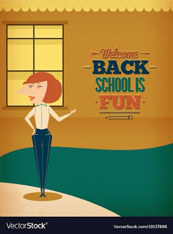 Education with school teacher vector image