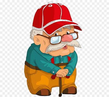 Edward Newgate Animation Drawing - White-bearded old man cartoon animation Ala Lei hat 
