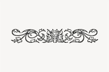 Edwardian flourish illustration clipart vector. | Free Vector - rawpixel