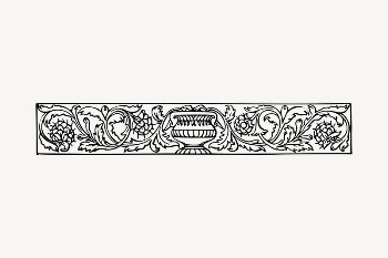 Edwardian ornamental divider illustration clipart | Free Vector - rawpixel