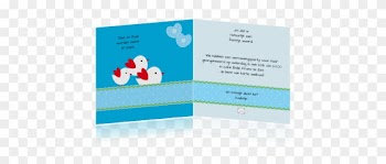 Een Leuk Blauw Uitnodigingskaartje Met Een Schattig - Baby Announcement