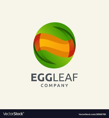 Egg leaf logo design vector image